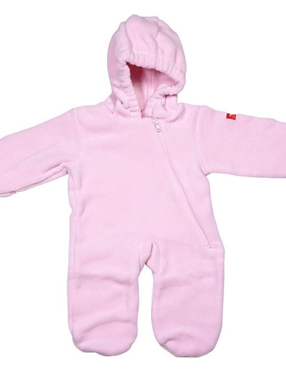 Soft Pink Hooded Fleece Footed One-Piece for Kids